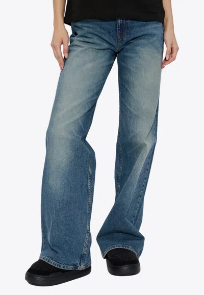 Kenzo Washed Denim Jeans In Blue