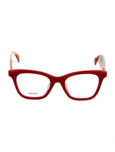 Pre-owned Kenzo Wayfarer Eyeglasses In Red