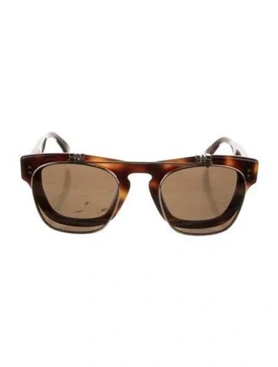 Pre-owned Kenzo Wayfarer Tinted Sunglasses In Brown