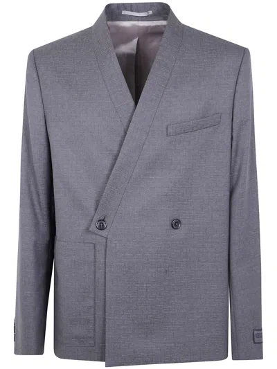 Kenzo " Weave" Adjusted Kimono Tailored Jacket Clothing In Gray