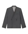 Kenzo ' Weave' Adjusted Tailored Kimono Jacket In Wool Jacquard In Gray