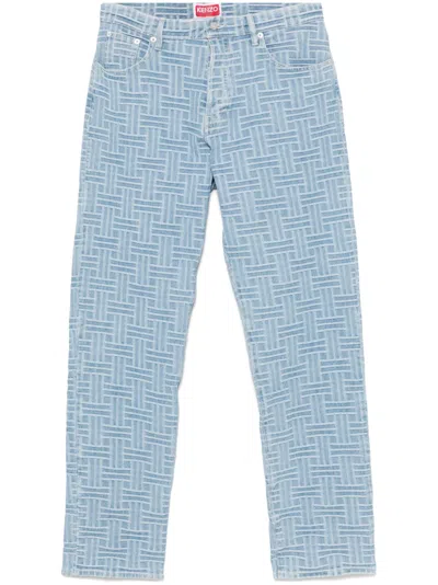 Kenzo Weave Botan Loose Jeans In Multicolor