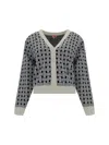 Kenzo Cardigan With Jacquard Pattern In Off White