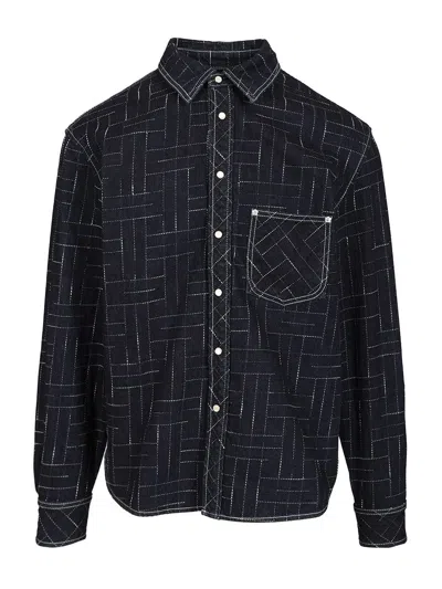Kenzo Weave Casual Shirt Shirts Blue