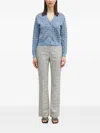 Kenzo Weave Flared Trousers In Gray