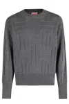 Kenzo Geometric-pattern Knitwear Sweater In Gray