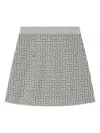 Kenzo Weave Logo-detail Mini Skirt In Gray