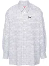 Kenzo Oversize Geometric Pattern Shirt In White
