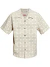 Kenzo Camicia In Cotone Stretch Ricamato Uomo In Neutrals