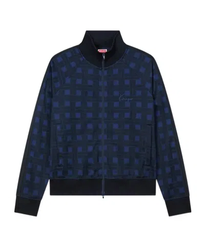 Kenzo ' Weave' Tracktop In Jacquard In Blue