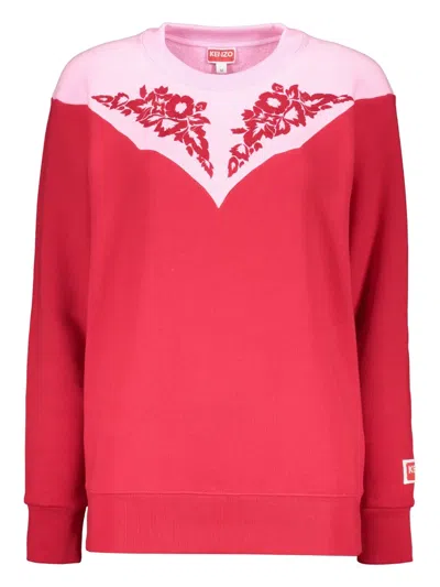 Kenzo Logo Round-neck Sweater In Red