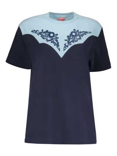 Kenzo Western Flowers T-shirt In 蓝色