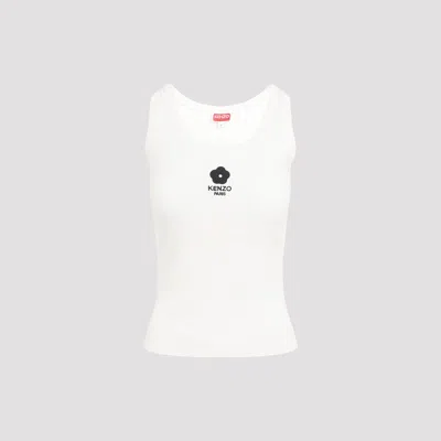 KENZO WHITE BOKE 2.0 RIBBED TANK TOP