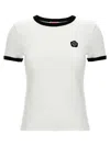 Kenzo White Crewneck T-shirt With Logo Patch On The Front And Contrasting Details In White