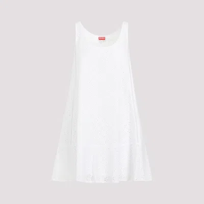 KENZO WHITE BRODERIE ANGLAISE COTTON MINI DRESS