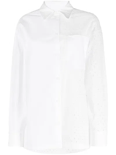 Kenzo White Broderie Anglaise Cotton Shirt For Women