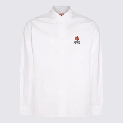 Kenzo Logo刺绣长袖衬衫 In White