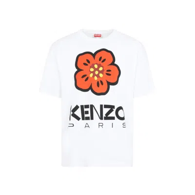 KENZO WHITE COTTON BOKE FLOWER T-SHIRT