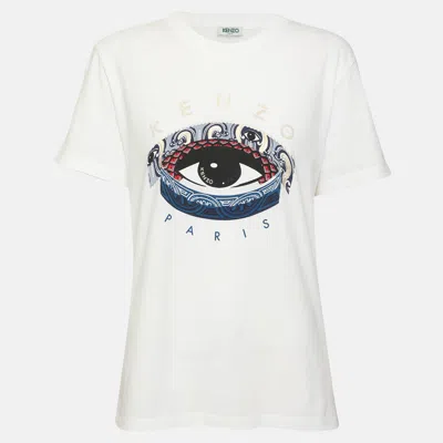 Pre-owned Kenzo White Cotton Eye Print T-shirt