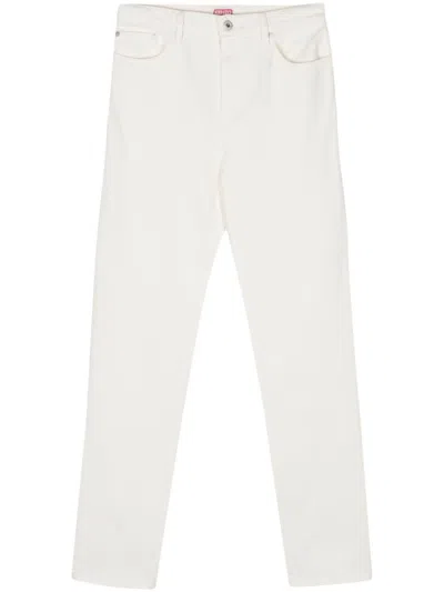 Kenzo White Cotton Pants For Women In Wt