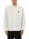 Kenzo Shirt With Boke Flower Embroidery In White