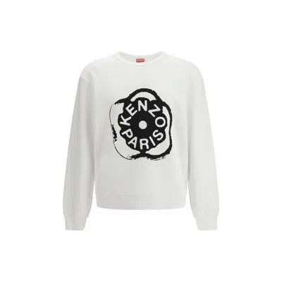 Kenzo White Cotton Sweatshirt In Multi