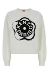 Kenzo White Cotton Sweatshirt In Neutral