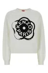 Kenzo White Cotton Sweatshirt In Neutral