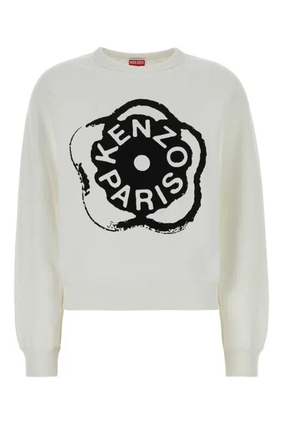 KENZO WHITE COTTON SWEATSHIRT