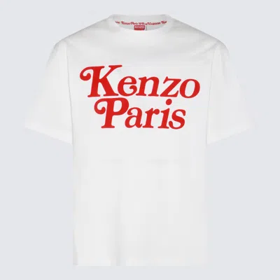 Kenzo White Cotton T-shirt In Metallic
