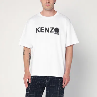 KENZO KENZO WHITE COTTON T-SHIRT WITH LOGO