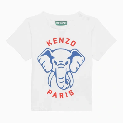 Kenzo White Cotton T-shirt With Logo