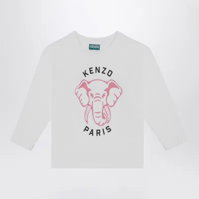 Kenzo Kids' White Cotton T-shirt With Logo