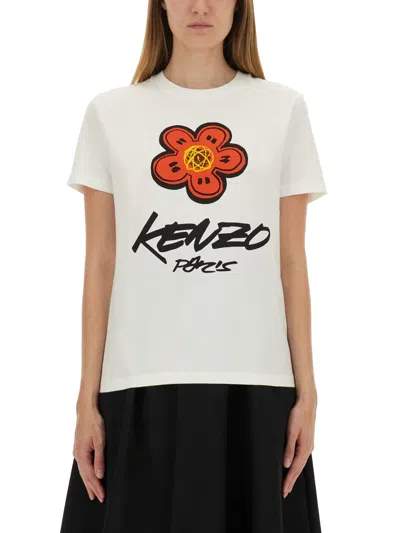 KENZO KENZO WHITE COTTON T-SHIRTS