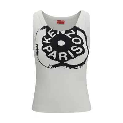 Kenzo White Cotton T-shirt In Gray