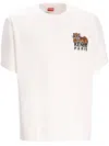 Kenzo White Crewneck Logo Embroidered T-shirt In White