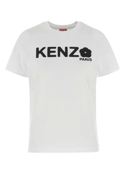 KENZO WHITE CREWNECK LOGO T-SHIRT