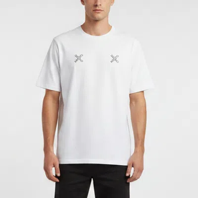 Pre-owned Kenzo White Cross Logo Graphic Jersey Crewneck T-shirt M