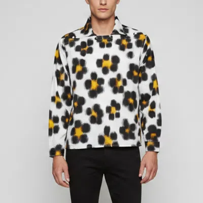 Pre-owned Kenzo White Hana Leopard Print Poplin Long Sleeve Shirt M