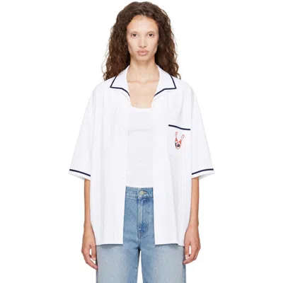 Kenzo White  Paris ' Bowling' Shirt