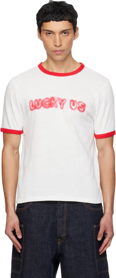 Kenzo Silk Nylon Graphic T Shirt Contrast Trim In White