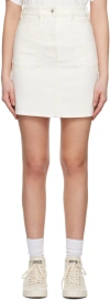 Kenzo White  Paris Patch Denim Miniskirt In Wb - Bleached White