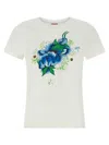 Kenzo 'peonies' Floral Print T-shirt In White