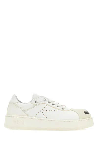 Kenzo White Leather  Hoops Sneakers