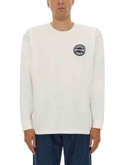 KENZO WHITE LOGO CREW NECK T-SHIRT