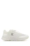 Kenzo Mesh Upper Round Toe Sneakers In White