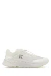 Kenzo Mesh Upper Round Toe Sneakers In White