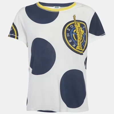 Pre-owned Kenzo White Printed Cotton Blend T-shirt M
