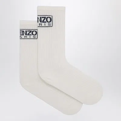 Kenzo White Socks With Logo