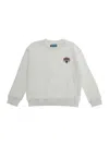 Kenzo White Sweatshirt With Logo Embroidery On The Front And Logo Lettering On The Rear In Cotton Boy In White